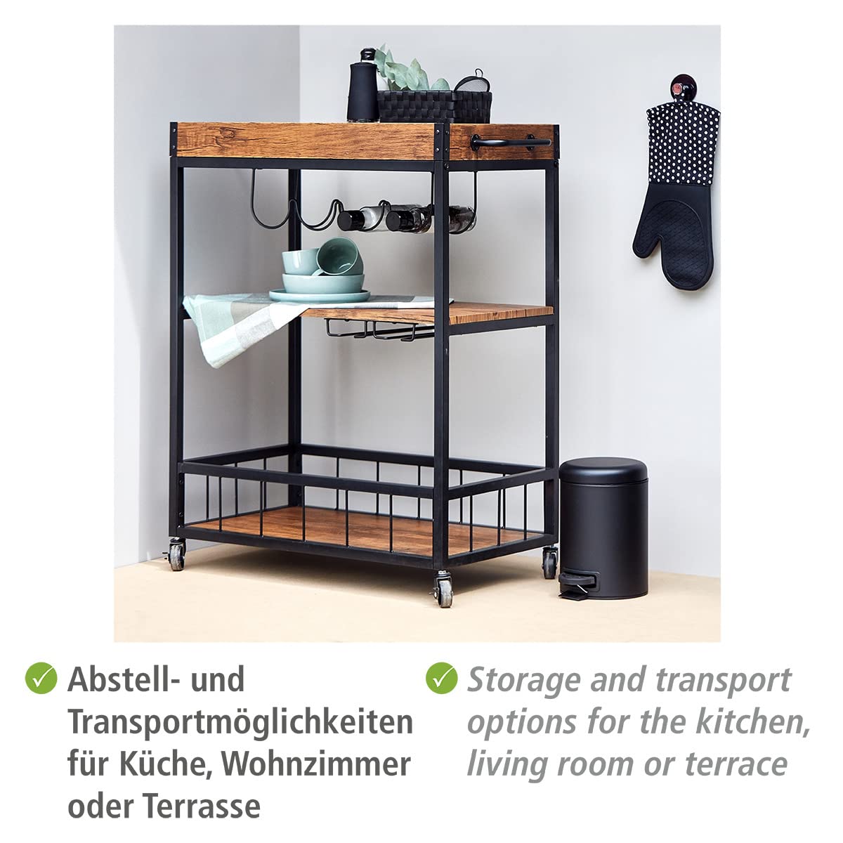 wenko-rustico-k-chenwagen-3-etagen-80x89-5x40-cm-braun-schwarz image 4