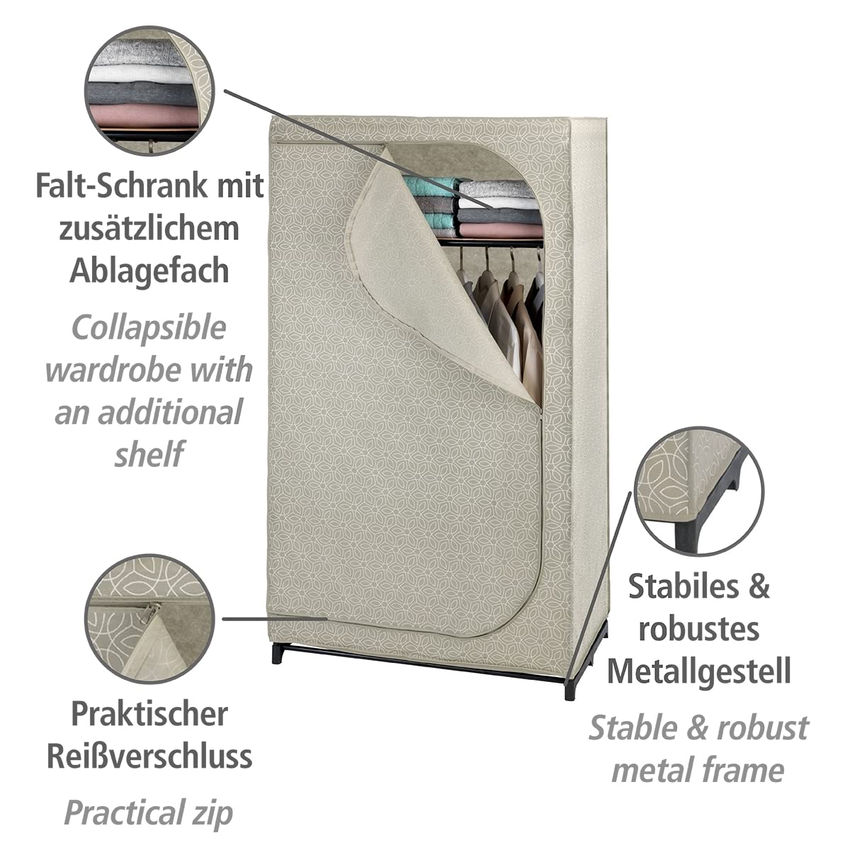 wenko-kleiderschrank-balance-mit-ablage-und-kleiderstange-90x160x50-cm-taupe image 3