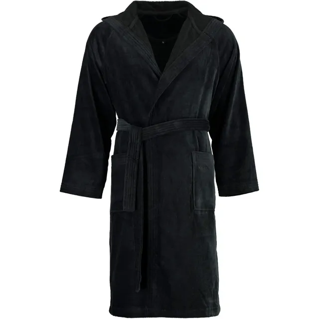 vossen-bademantel-texas-mit-kapuze-schwarz-7900-gr-e-xl-unisex image 1