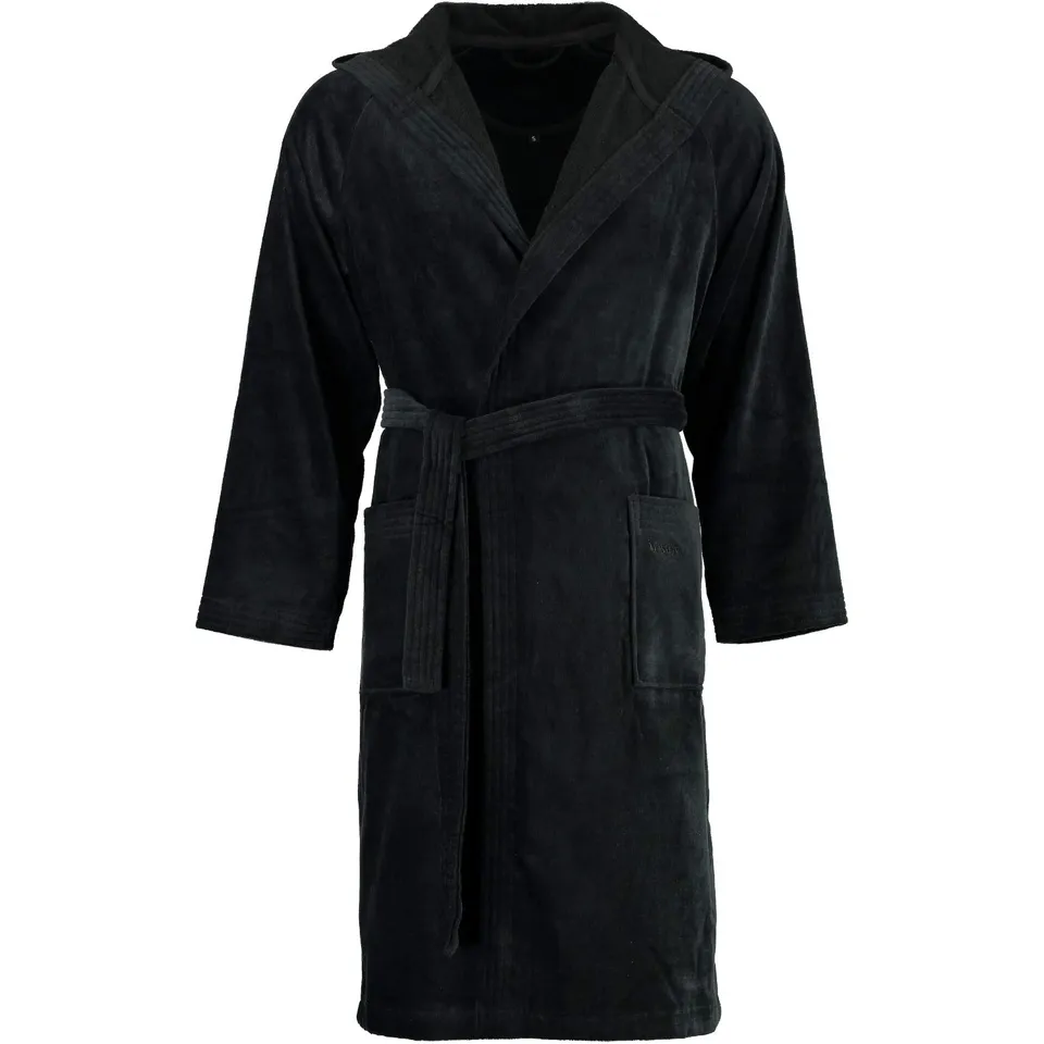 vossen-bademantel-texas-mit-kapuze-schwarz-7900-gr-e-xl-unisex image 1