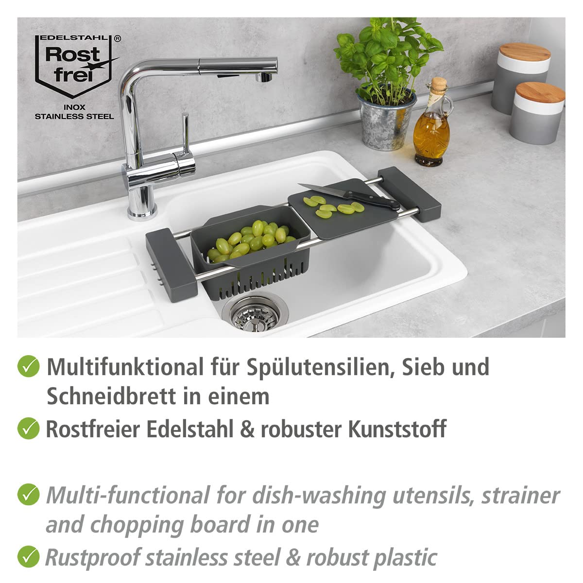 wenko-sp-len-caddy-cami-ausziehbar-43-5-77-5-cm-edelstahl image 3