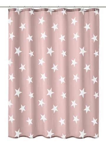 kleine-wolke-duschvorhang-nova-180x200-cm-old-rose-sterne-textil-oeko-tex image 4