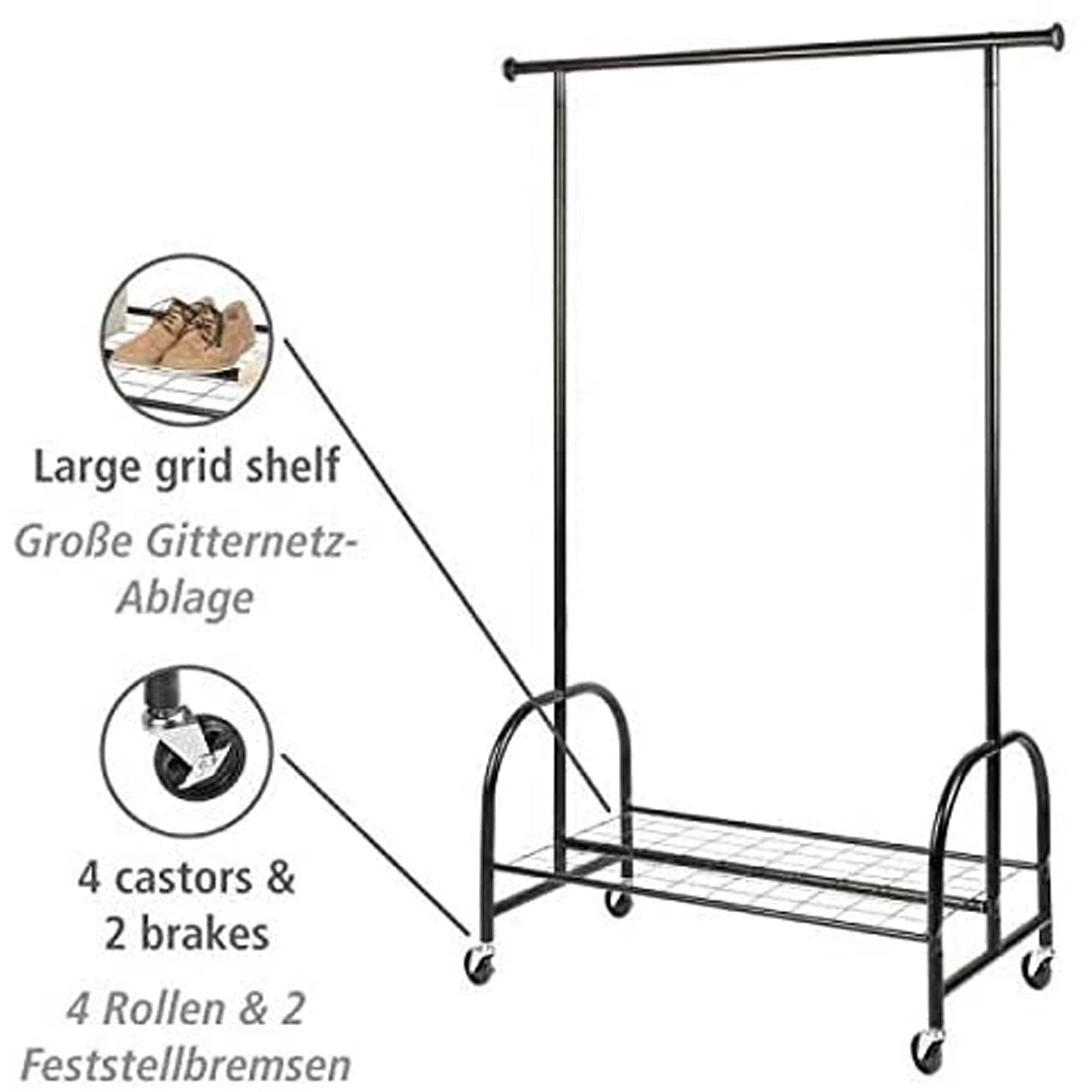 wenko-profi-kleiderst-nder-121-x-185-x-52-cm-schwarz-garderobenst-nder-auf-rolle image 2