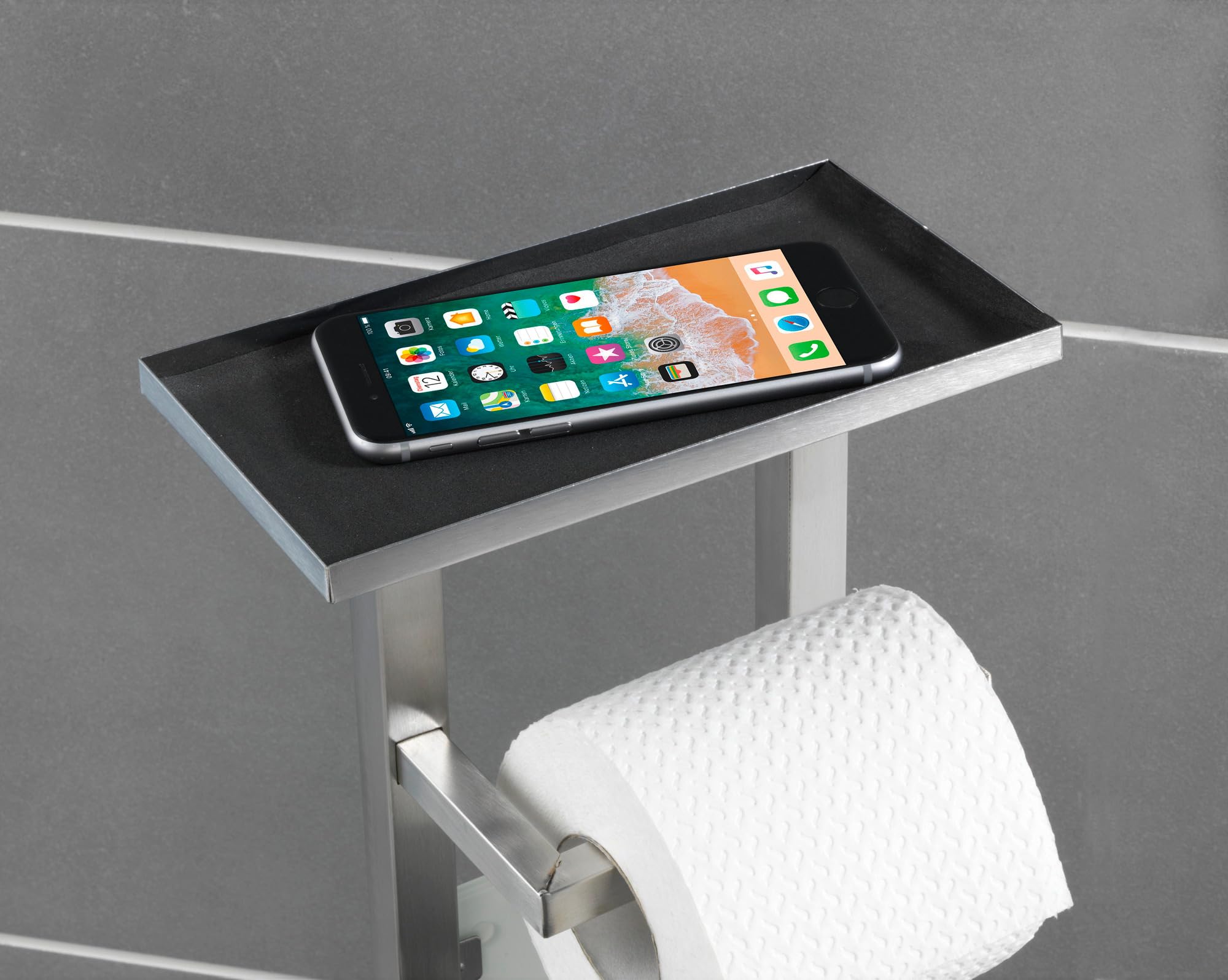 wenko-stand-wc-garnitur-debar-edelstahl-matt-mit-ablage-21-x-70-5-x-18-cm image 7