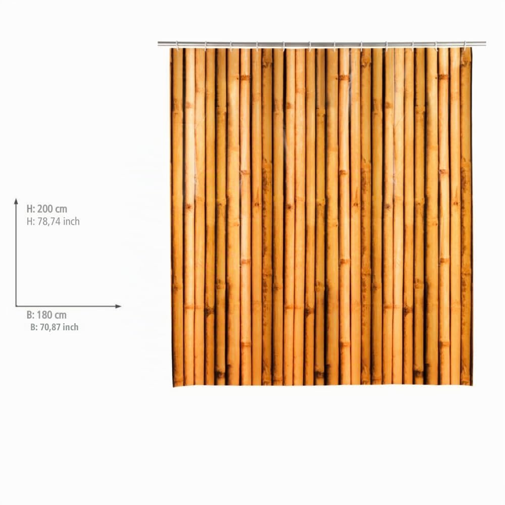 wenko-duschvorhang-bambusa-braun-180-x-200-cm image 2