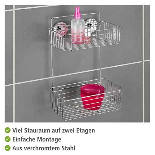 wenko-bari-wandregal-2-etagen-vacuum-loc-26-x-38-x-17-cm-chrom image 5
