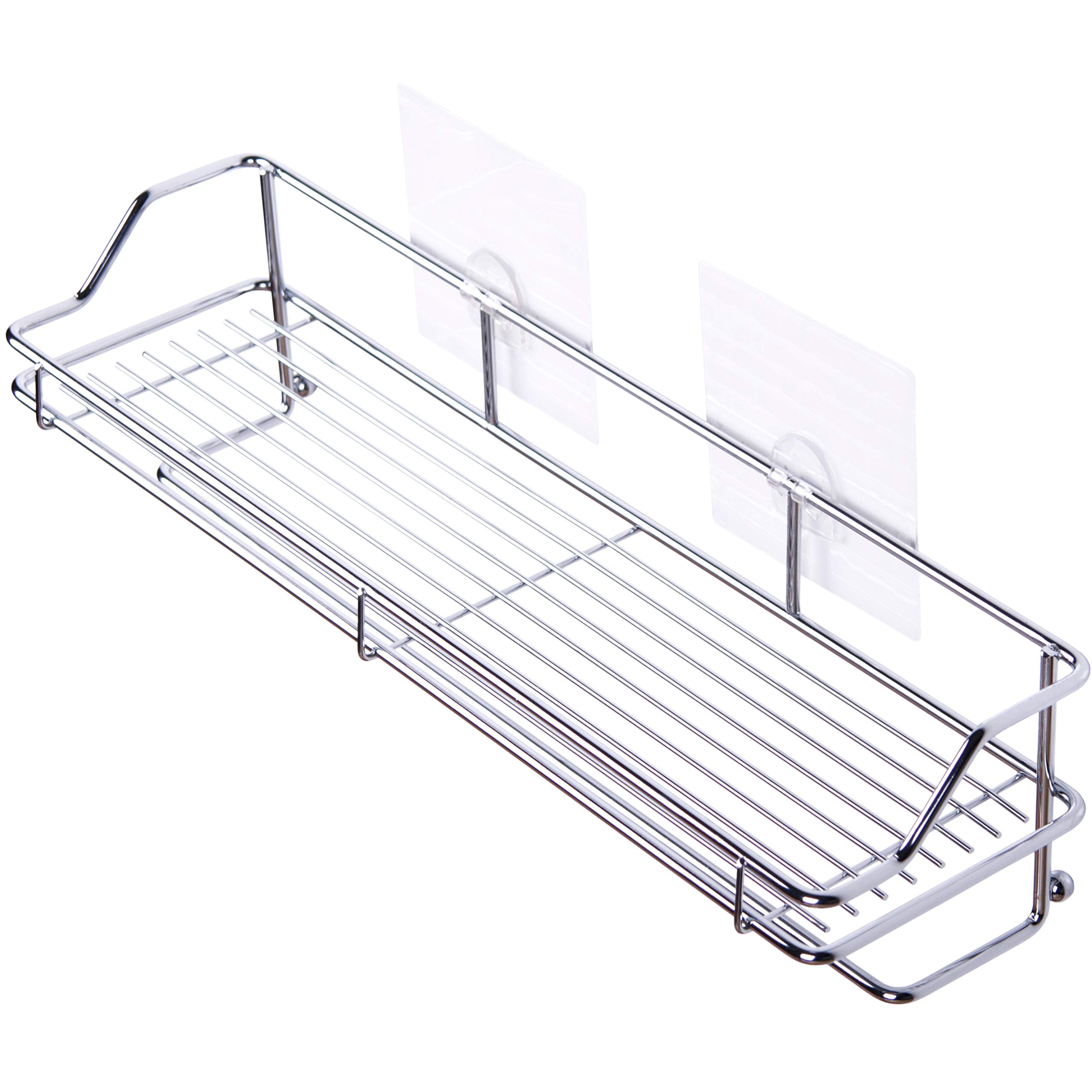 sanilo-duschablage-transparent-ohne-bohren-edelstahl-40-x-11-2-x-10-cm image 1