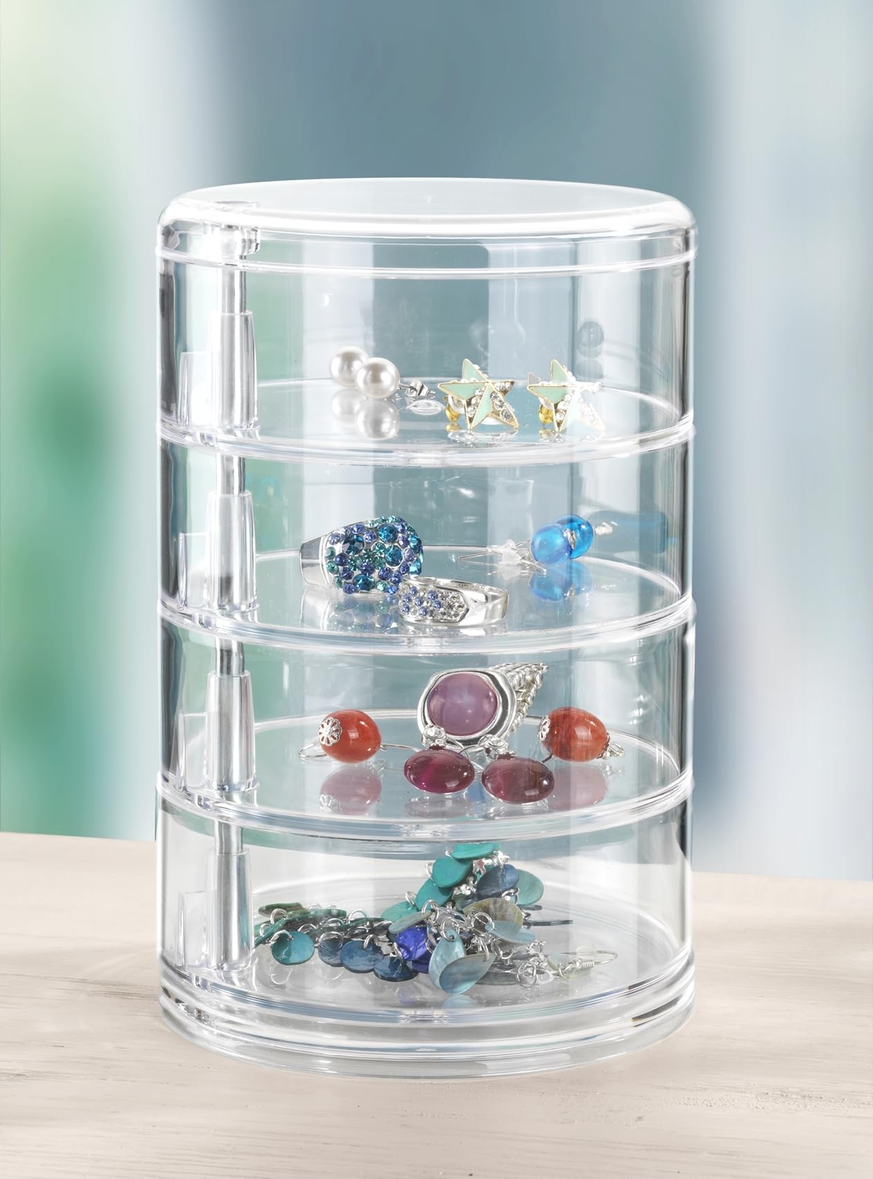 wenko-kosmetik-organizer-tower-make-up-aufbewahrung-acryl-transparent-4-f-cher image 6