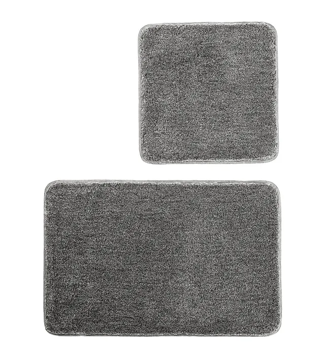 kleine-wolke-badteppich-set-relax-anthrazit-2-teilig-50x50-cm-55x85-cm image 1