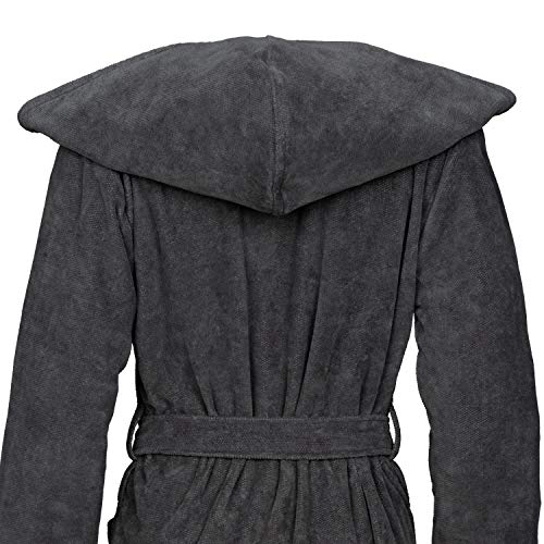 vossen-damen-bademantel-gina-graphit-gr-e-l-mit-kapuze-100-cm-bindeg-rtel image 7