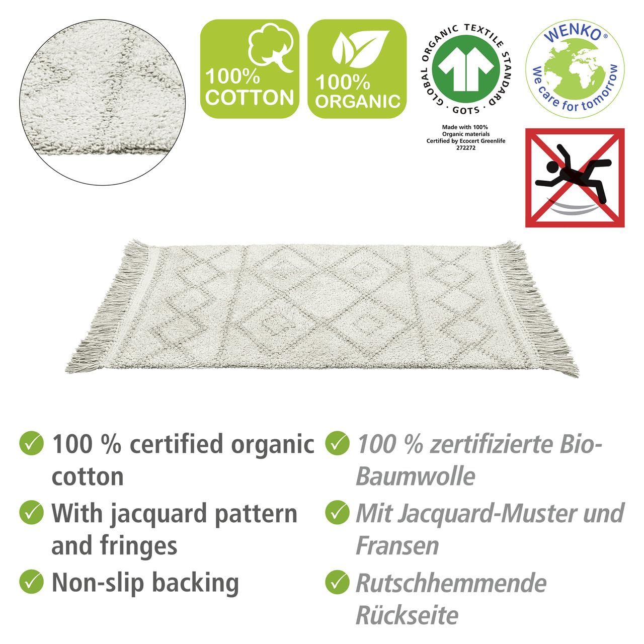 wenko-badematte-urla-grau-60-x-90-cm-bio-baumwolle-jacquard image 3