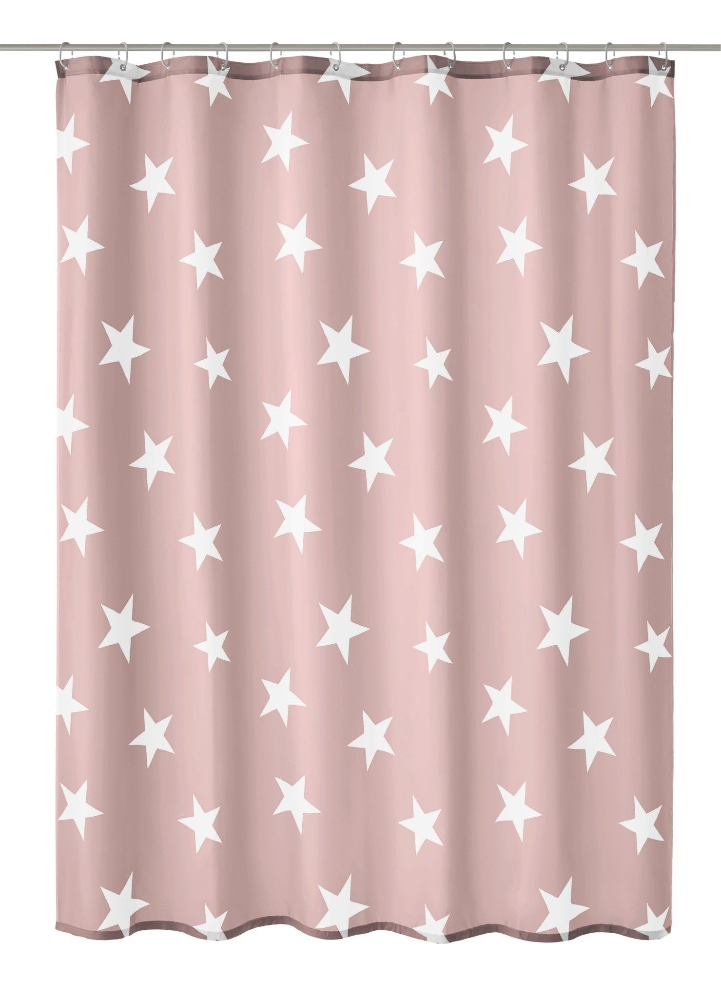 kleine-wolke-duschvorhang-nova-180x200-cm-old-rose-sterne-textil-oeko-tex image 1