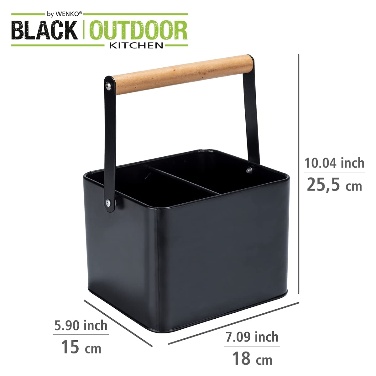 wenko-utensilienkorb-baco-tragekorb-aus-metall-mit-holzgriff-schwarz-18-x-25-5-x image 4