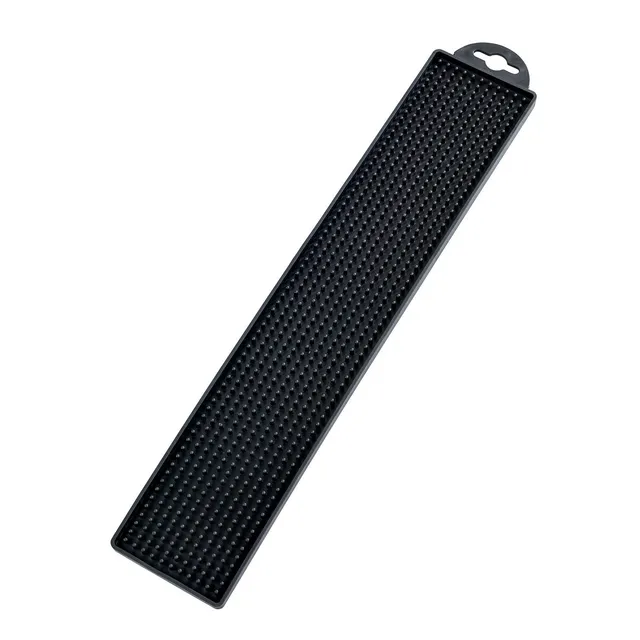wenko-geschirr-abtropfmatte-slim-schwarz-gummimatte-noppen-42-x-8-cm image 1