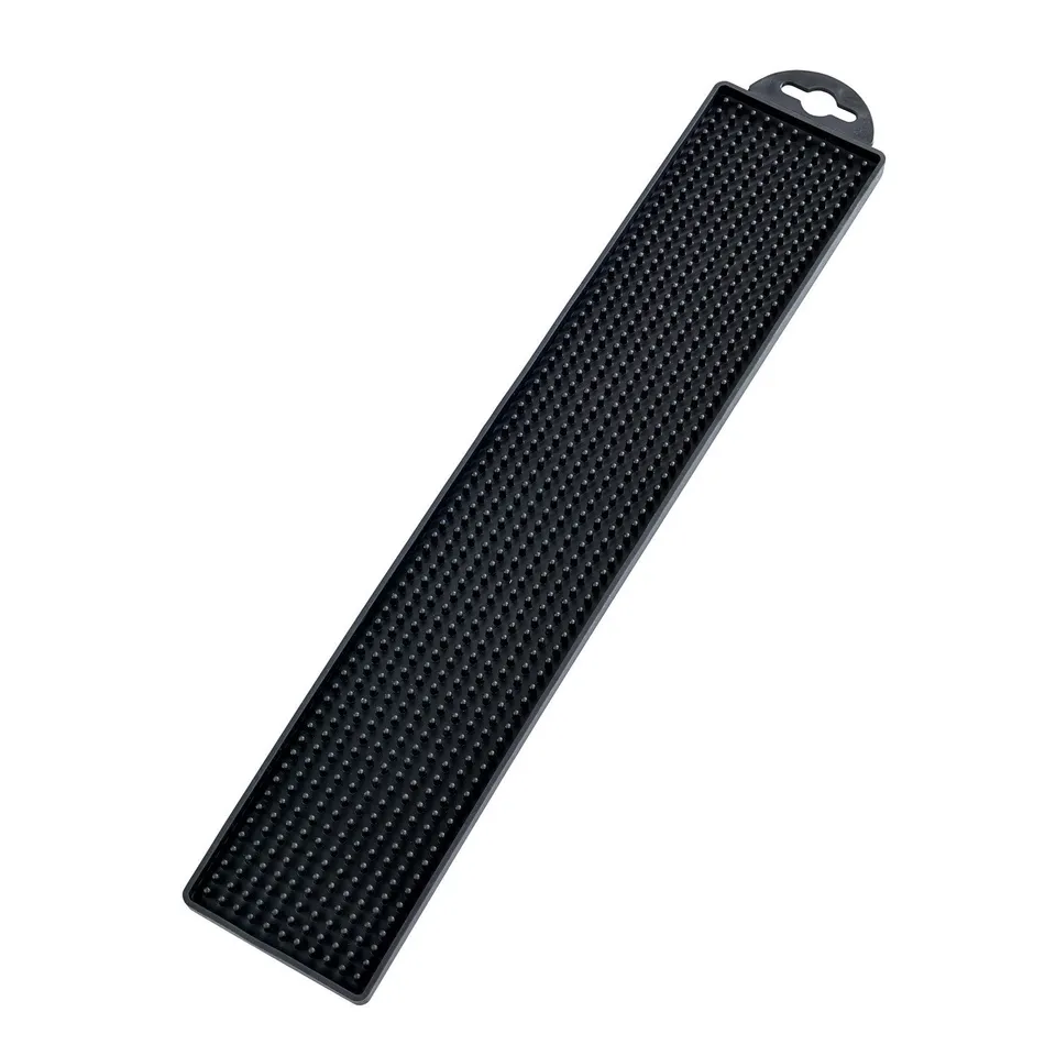 wenko-geschirr-abtropfmatte-slim-schwarz-gummimatte-noppen-42-x-8-cm image 1