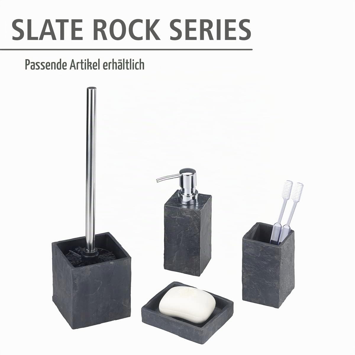 wenko-zahnputzbecher-slate-rock-anthrazit-6-x-10-5-x-6-cm-kunststoff image 7
