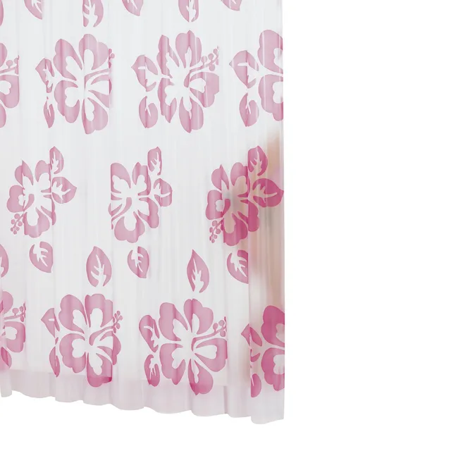 ridder-flowerpower-duschvorhang-folie-180x200-cm-rosa-inkl-ringe image 1
