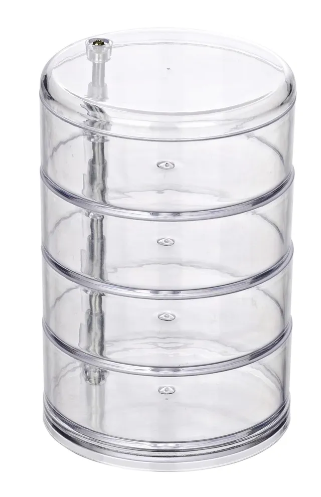 wenko-kosmetik-organizer-tower-make-up-aufbewahrung-acryl-transparent-4-f-cher image 1
