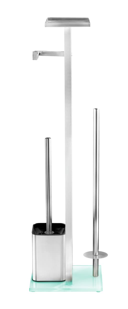 wenko-stand-wc-garnitur-debar-edelstahl-matt-mit-ablage-21-x-70-5-x-18-cm image 1