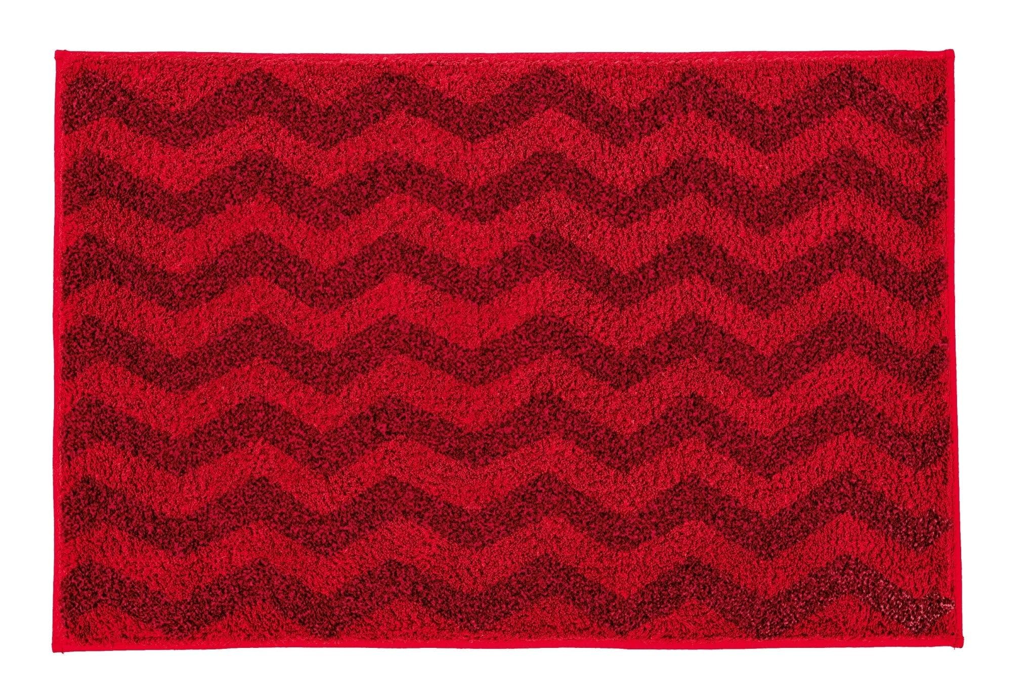 kleine-wolke-badteppich-zack-rubin-70-x-120-cm image 1