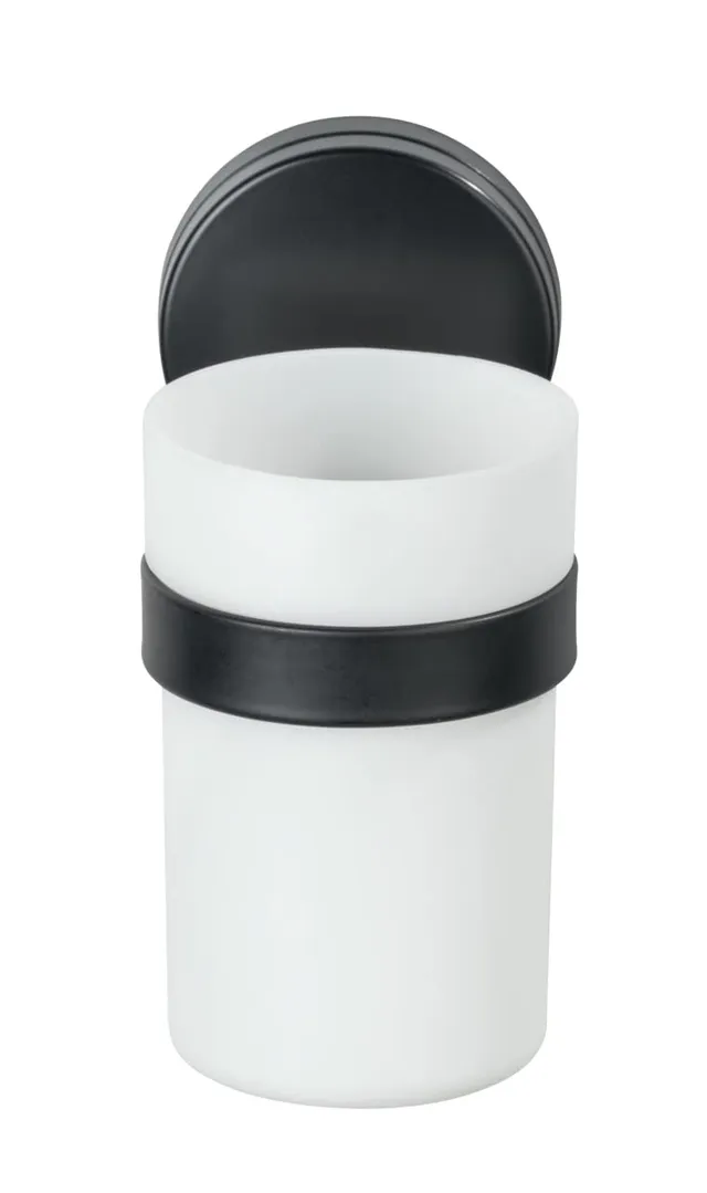 wenko-static-loc-plus-zahnputzbecher-pavia-schwarz-6-5-x-12-x-9-cm image 1