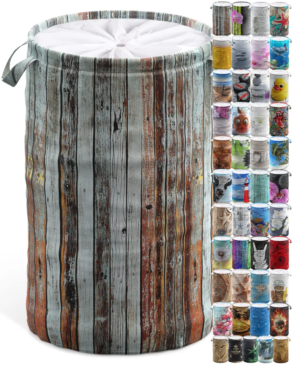 sanilo-w-schekorb-faltbar-60-liter-antik-rund-mit-griffen-und-abdeckung image 1