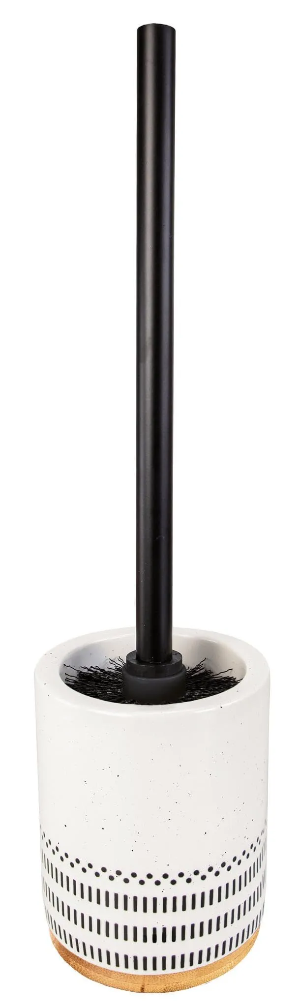 kleine-wolke-alva-wc-b-rsten-halter-schwarz-wei-10-3-x-10-3-x-39-cm image 1
