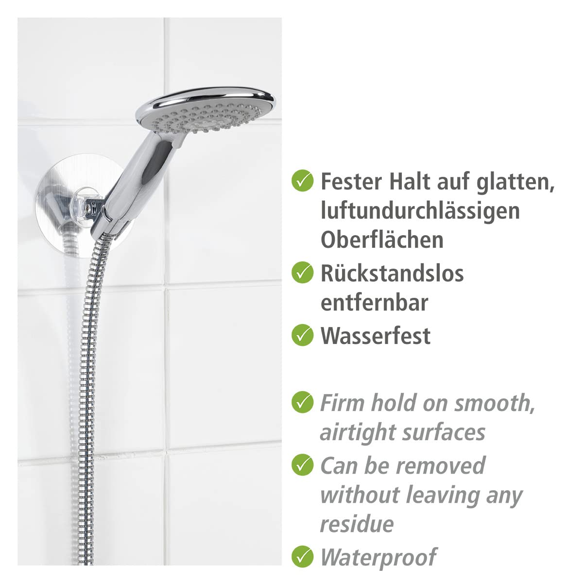 wenko-static-loc-osimo-duschkopfhalter-silber-halterung-ohne-bohren-9-5-x-6-2-cm image 4