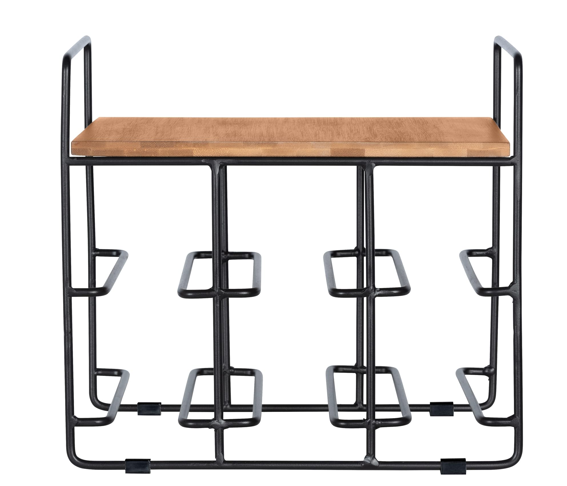wenko-loft-weinregal-f-r-6-flaschen-bambus-schwarz-metall-30x27-5x24-cm-mit-abla image 7