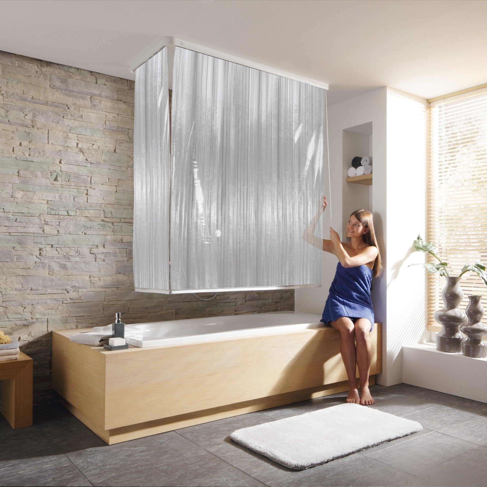 kleine-wolke-eck-duschrollo-milky-komplettset-138x62x240-cm image 1