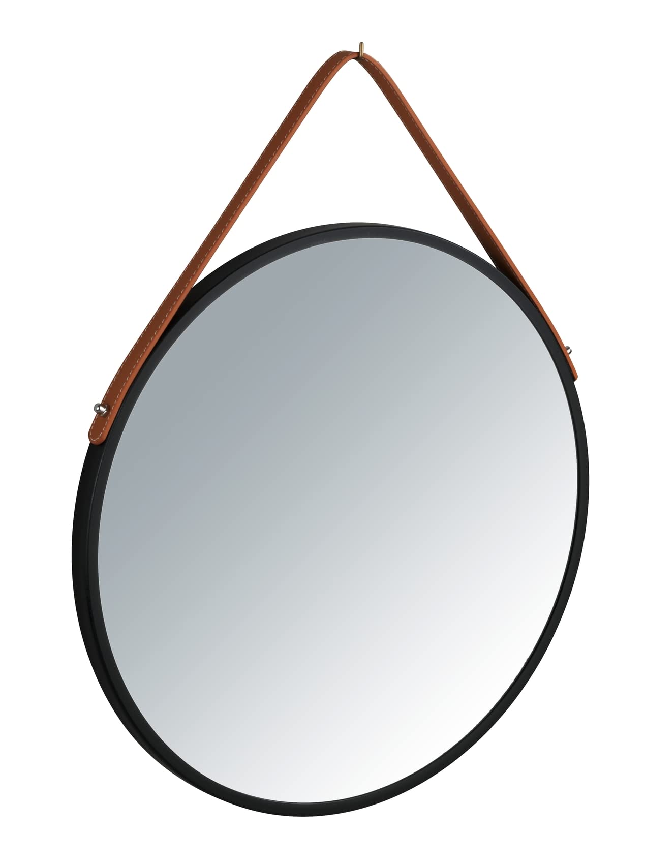 wenko-borrone-wandspiegel-rund-40-cm-schwarz-mit-gurt image 2