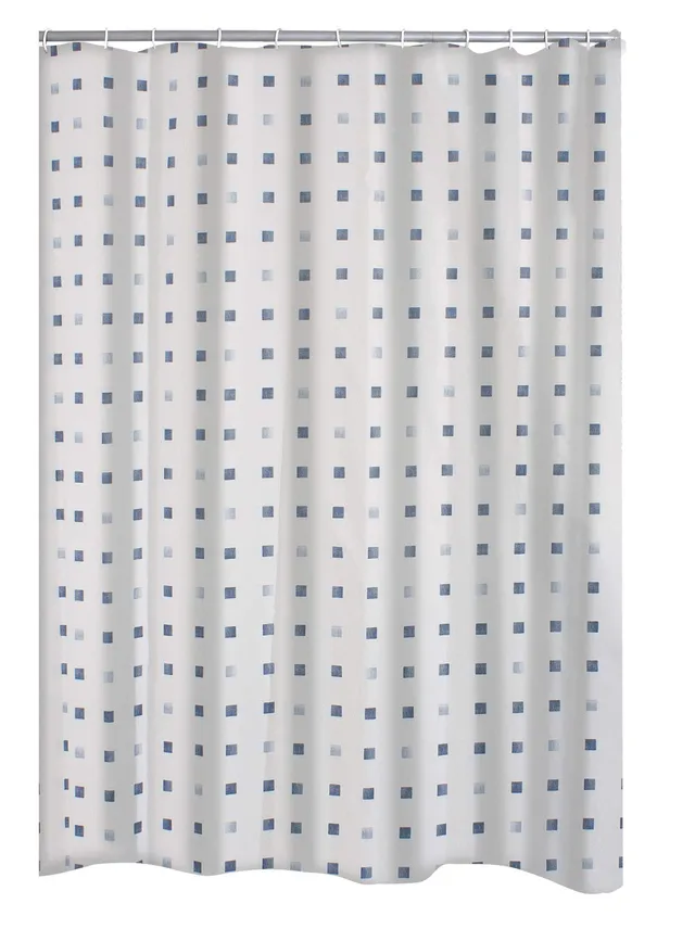 ridder-duschvorhang-domino-textil-blau-180-x-200-cm-inkl-ringe image 1