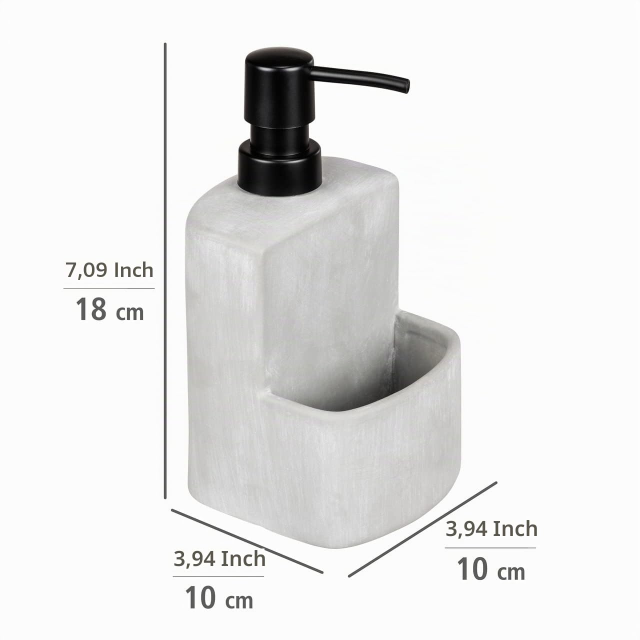 wenko-sp-lmittelspender-festival-seifenspender-beton-grau-380-ml-mit-schwammfach image 3