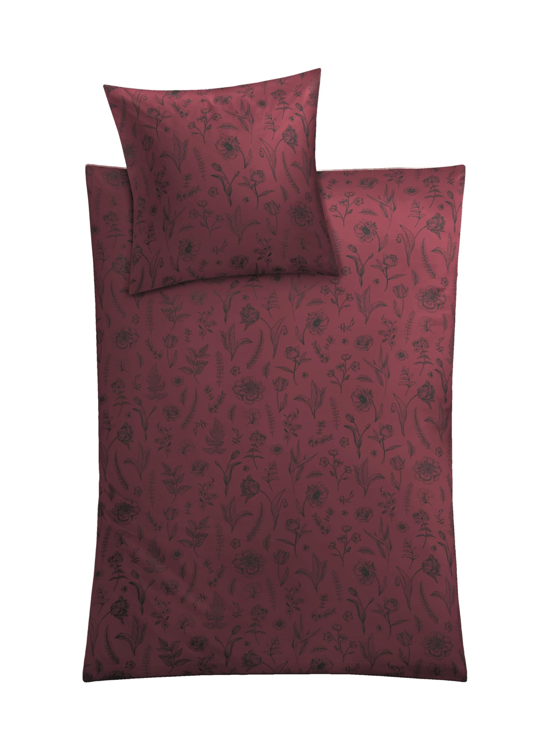 kleine-wolke-bettw-sche-satin-lisse-rot-135-x-200-cm-80-x-80-cm image 1