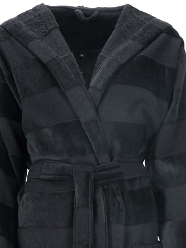 vossen-santiago-unisex-kapuzen-bademantel-schwarz-100-baumwolle-350-g-m image 8