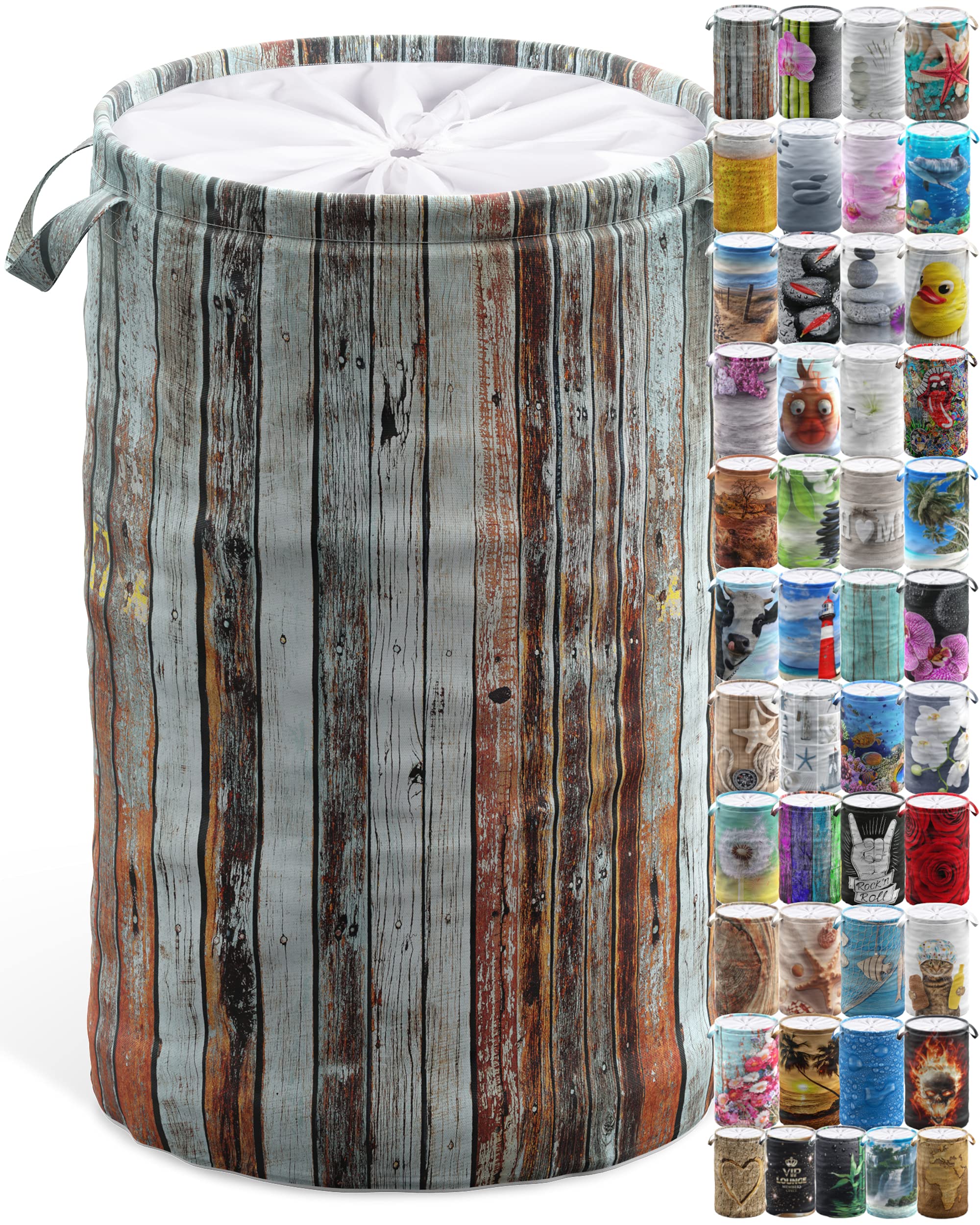 sanilo-w-schekorb-faltbar-60-liter-antik-rund-mit-griffen-und-abdeckung image 1