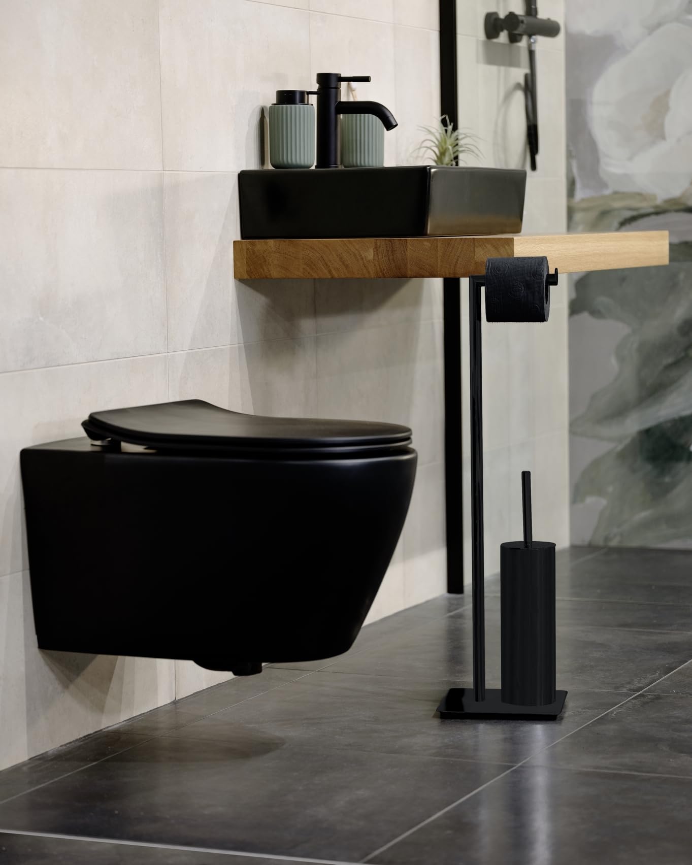 wenko-recco-stand-wc-garnitur-20-x-71-5-x-20-cm-2-in-1-wc-b-rste-toilettenpapier image 6
