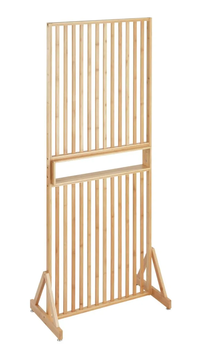 wenko-kailua-raumtrenner-72-x-178-x-40-cm-braun-bambus-raumteiler-mit-ablage image 1