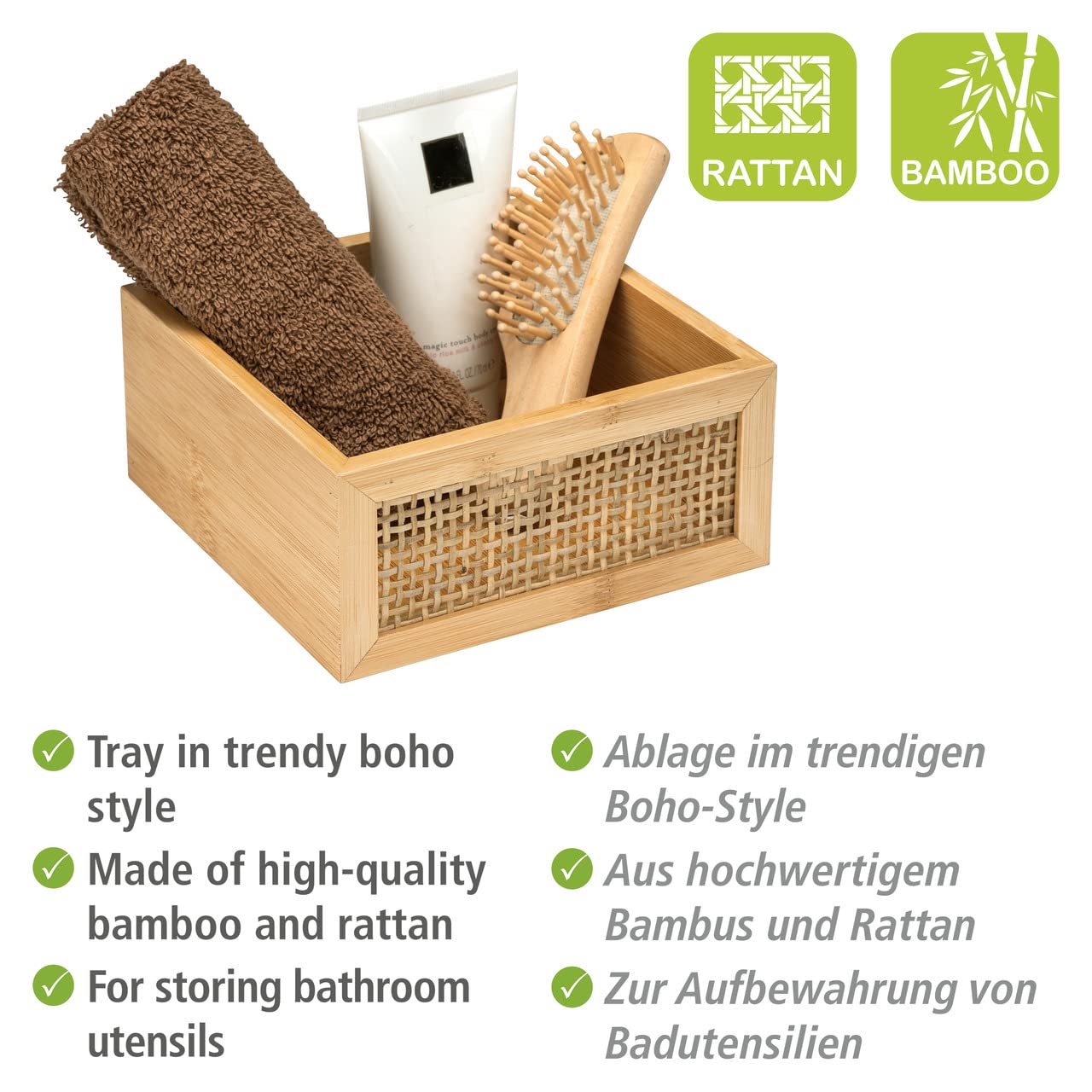 wenko-allegre-m-badablage-bambus-box-mit-rattan-geflecht-15-x-7-x-15-cm-natur image 2