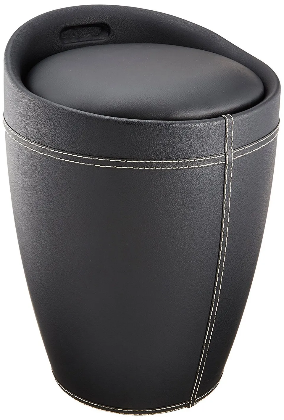 wenko-candy-badhocker-mit-stauraum-20-l-schwarz-leder-optik image 1