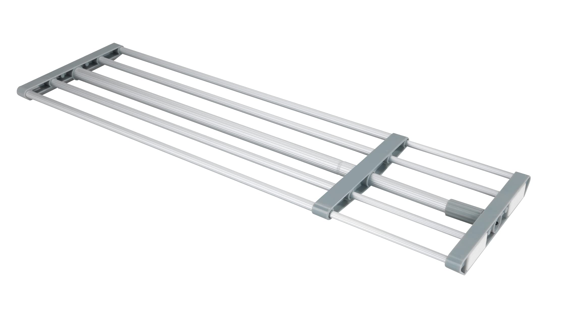 wenko-teleskop-klemmregal-70-120-x-23-cm-schuhregal-garderobe-ohne-bohren-silber image 1