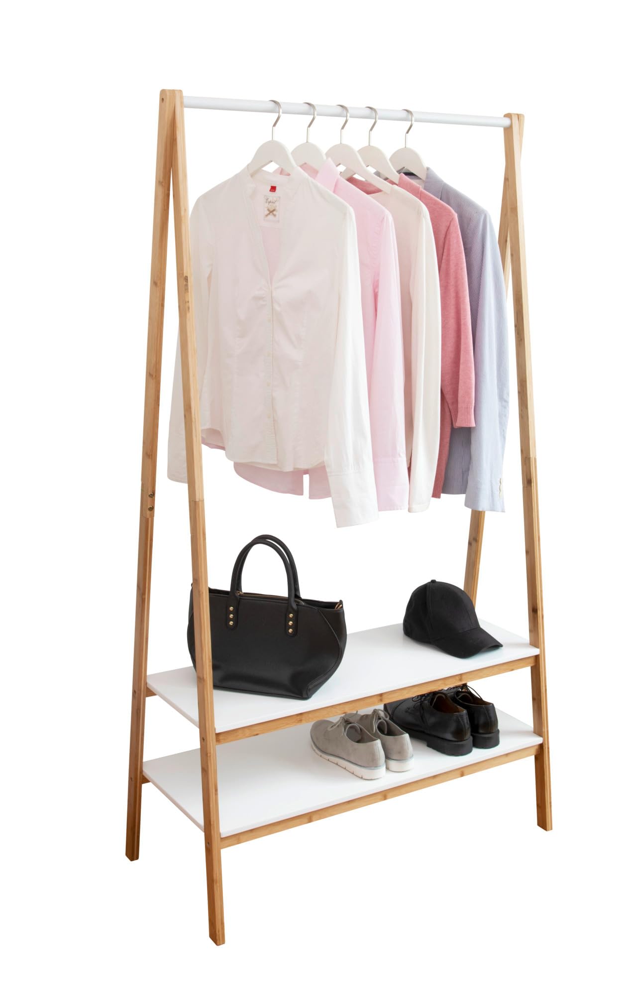 wenko-finja-standgarderobe-95-x-172-x-42-cm-bambus-braun-wei image 1