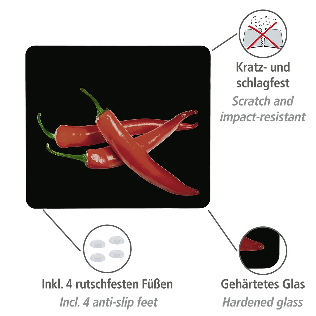 wenko-herdabdeckplatte-hot-peperoni-56-x-50-cm-glas-abdeckung-f-r-glaskeramik image 2