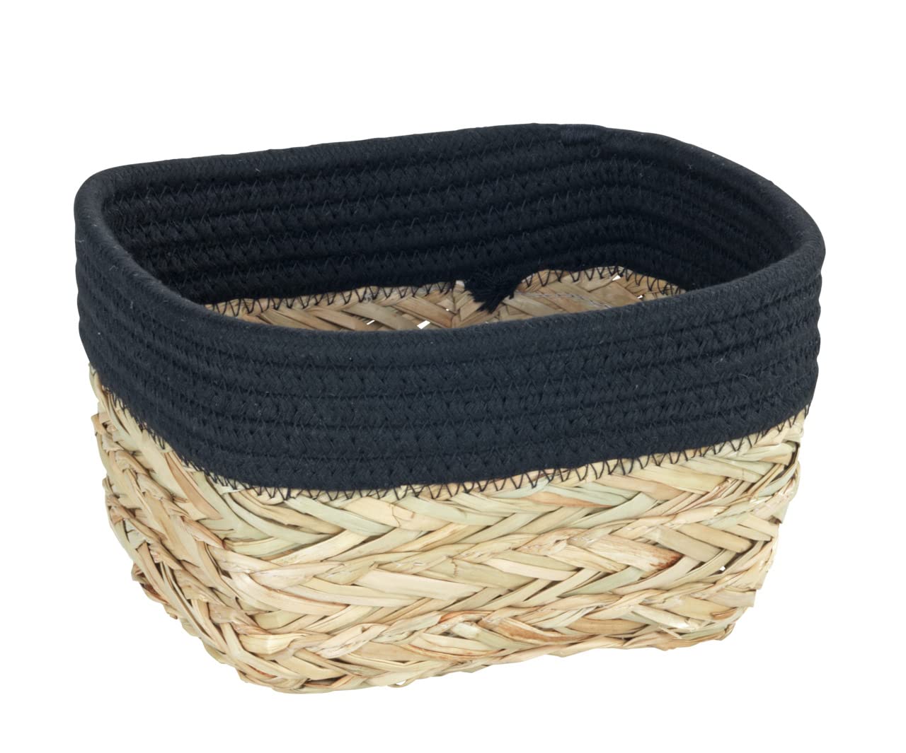 wenko-rika-s-aufbewahrungskorb-braun-schwarz-borstengras-und-baumwolle-15x20x13- image 1