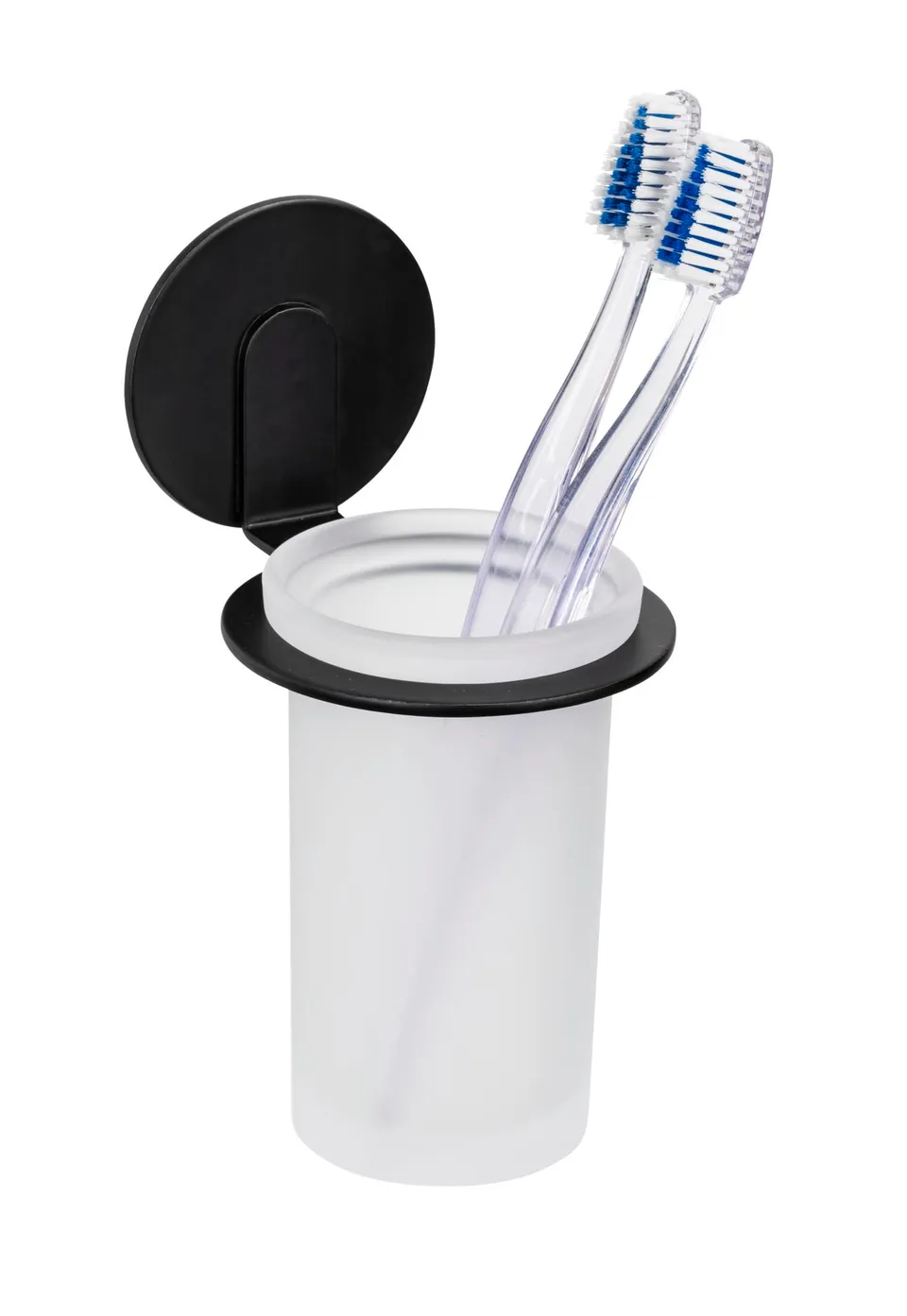wenko-turbo-loc-bivio-black-matt-zahnputzbecher-wandmontiert-schwarz-8-5-x-16-5- image 1