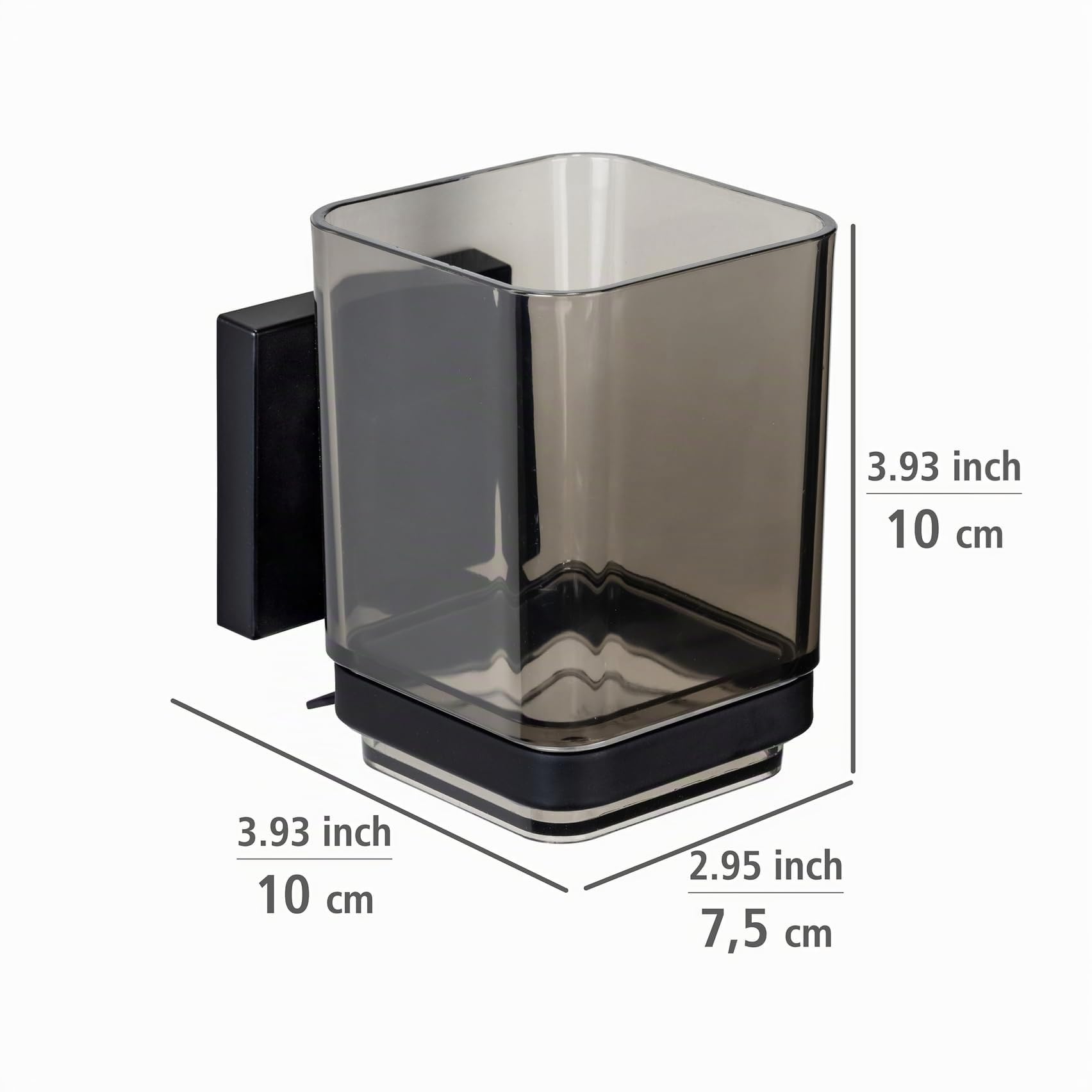 wenko-vacuum-loc-quadro-zahnputzbecher-schwarz-kunststoffbecher-mit-edelstahlhal image 5