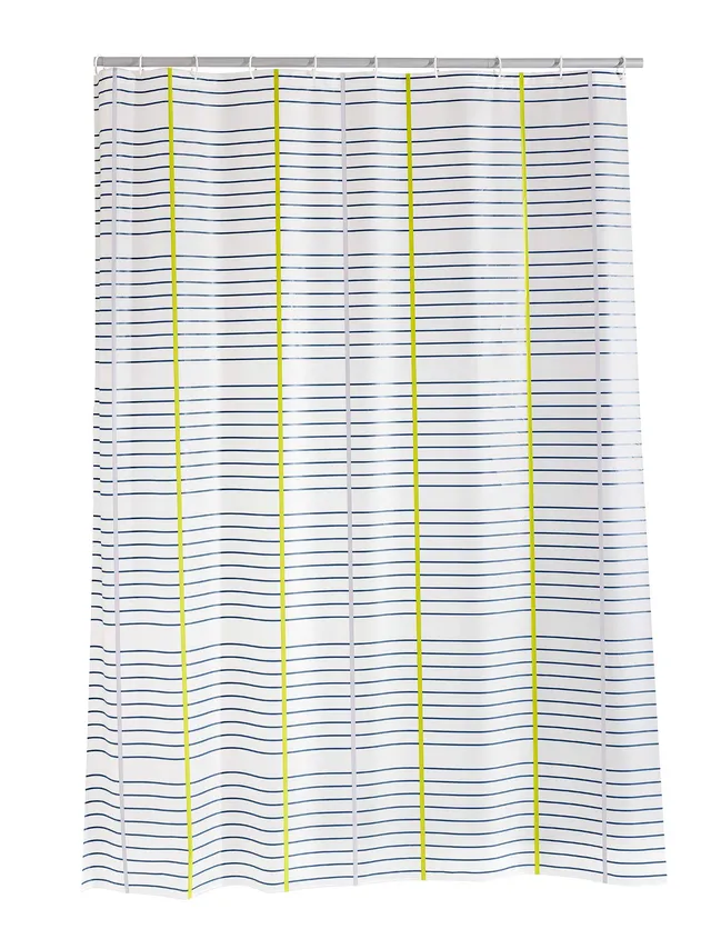 ridder-classique-duschvorhang-folie-180x200-cm-gestreift-semitransparent-inkl-ri image 1