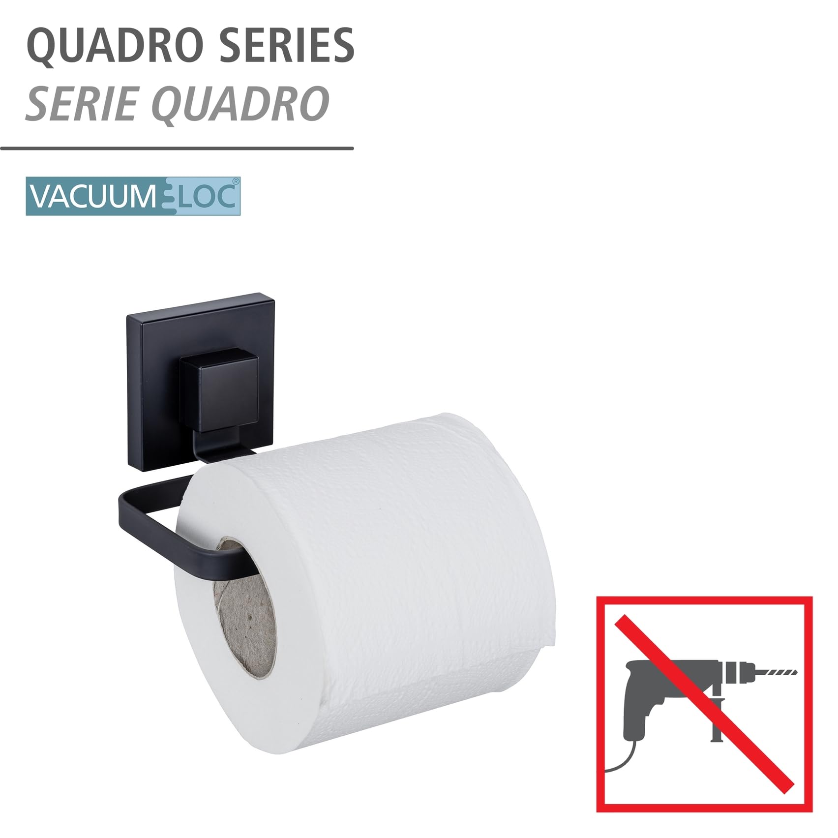 wenko-toilettenpapierhalter-quadro-vacuum-loc-wandhalter-ohne-bohren-schwarz image 2