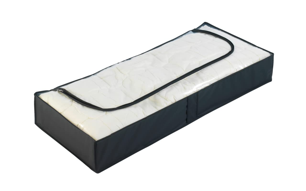 wenko-deep-black-unterbettkommode-105x15x45-cm-peva-schwarz-mit-sichtfenster image 1