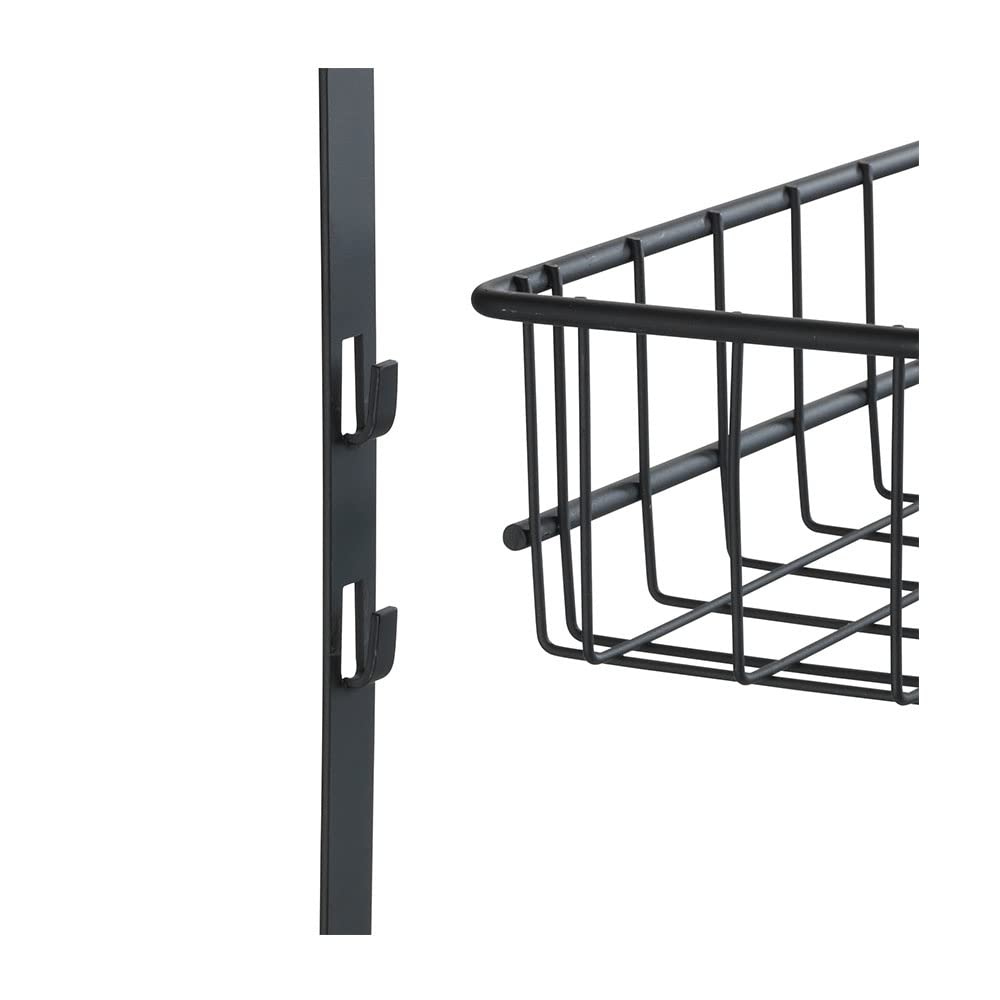 wenko-t-rregal-schwarz-h-ngeregal-39-x-75-x-10-cm-mit-2-k-rben-und-5-haken image 3